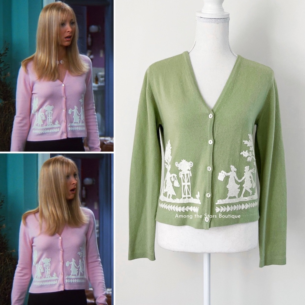 Extremely Rare Y2K Vintage Cashmere Cardigan ASO Phoebe Buffay in Friends - Picture 2 of 13